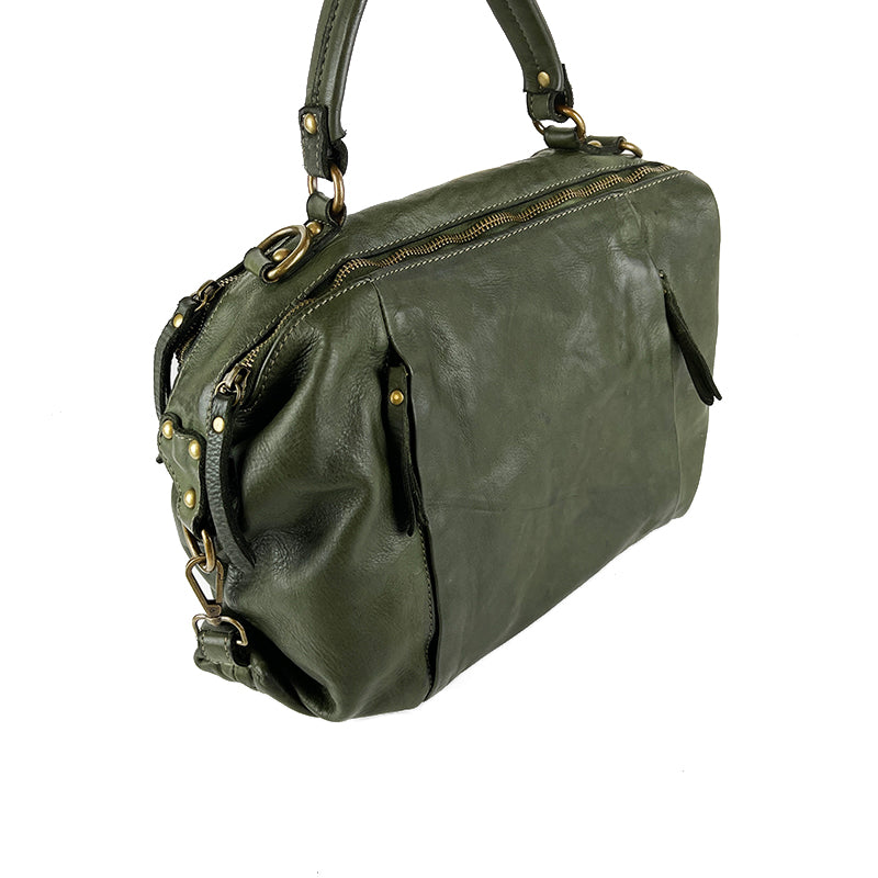 Sofia - Borsa a Mano in Pelle Lavata Vintage - FrasiBags