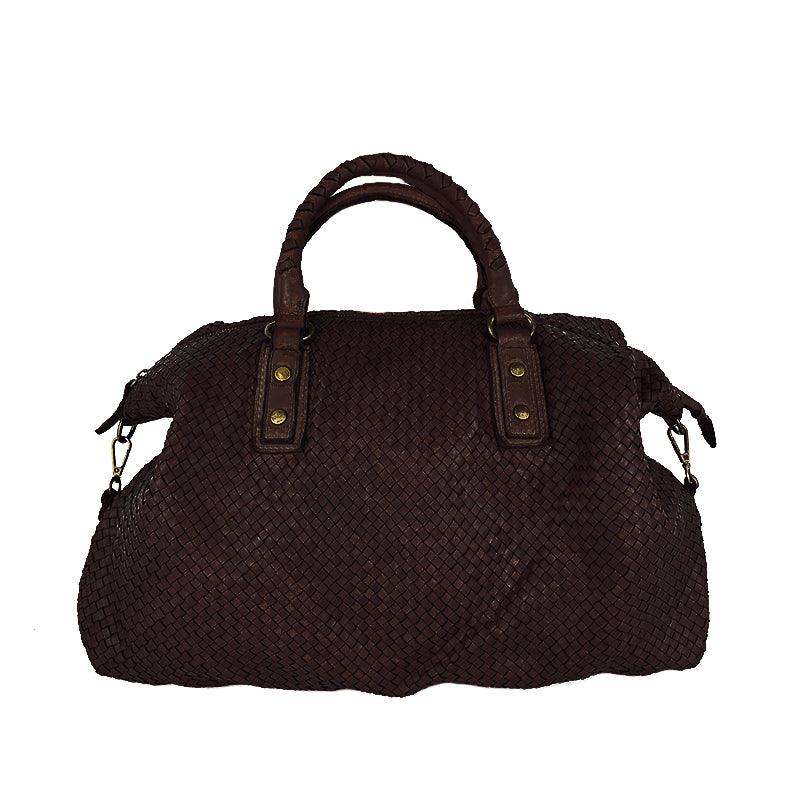 Ava - Borsa a Mano in Pelle Intrecciata Vintage - FrasiBags