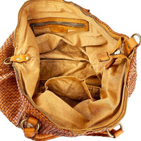 Ava - Borsa a Mano in Pelle Intrecciata Vintage - FrasiBags