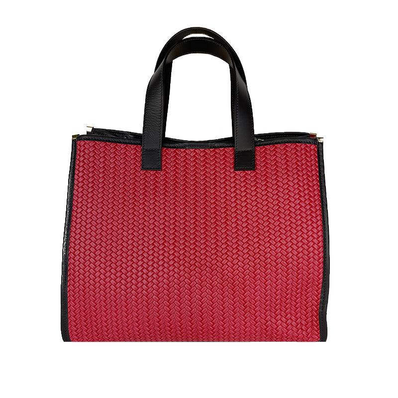 Sabrina - Borsa Tote in Pelle Stampa Intreccio - FrasiBags