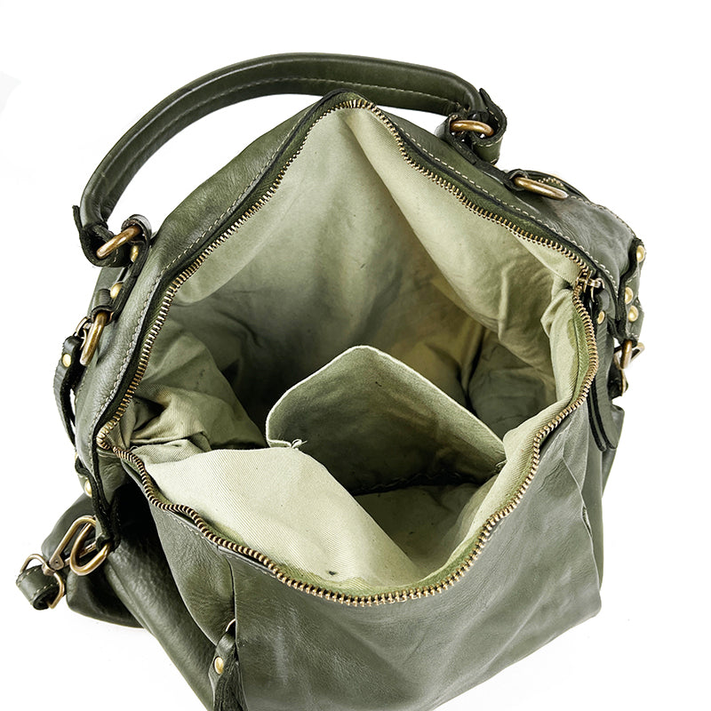 Sofia - Borsa a Mano in Pelle Lavata Vintage - FrasiBags