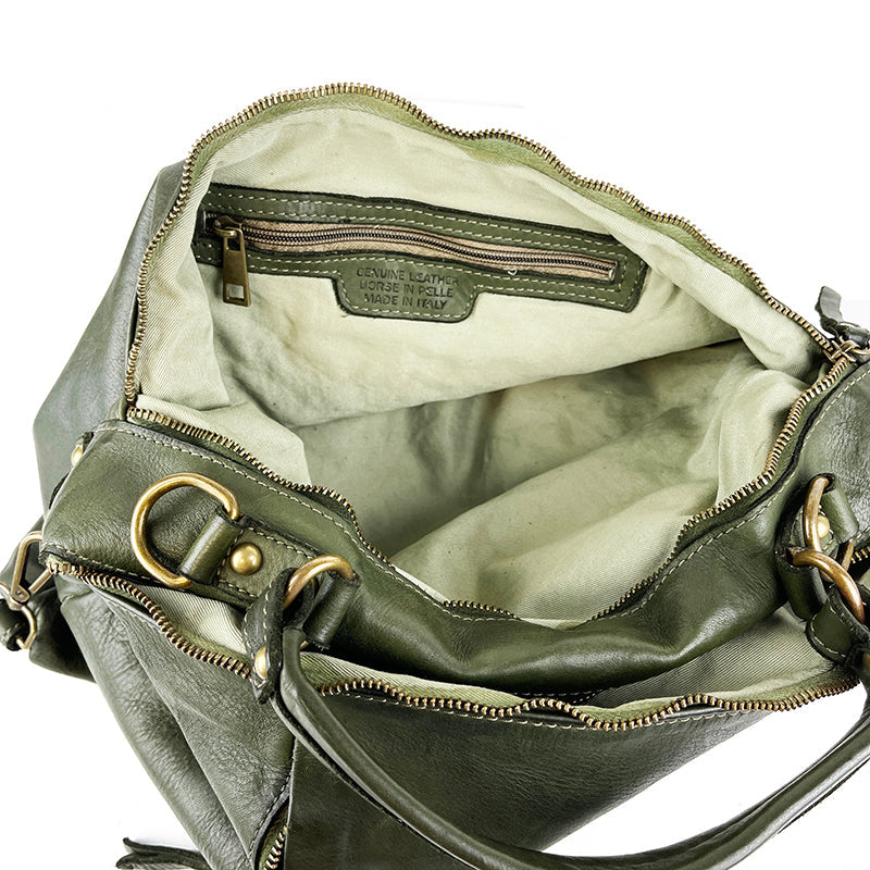 Sofia - Borsa a Mano in Pelle Lavata Vintage - FrasiBags