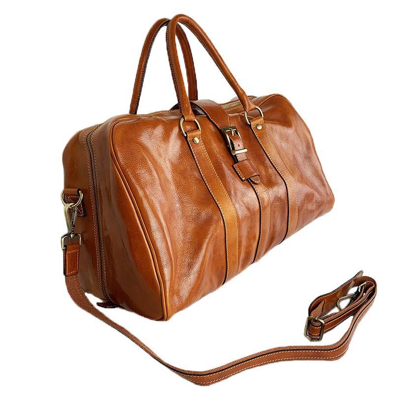 Franco - Borsone da Viaggio in Pelle Tamponata - FrasiBags