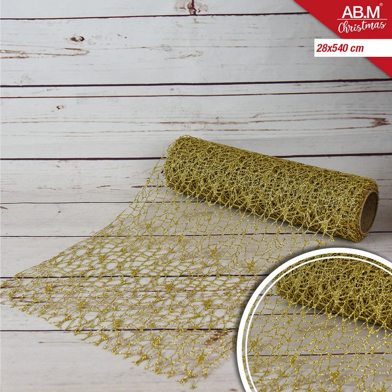 Ab.M Runner Natalizio Cm.28X540 Oro