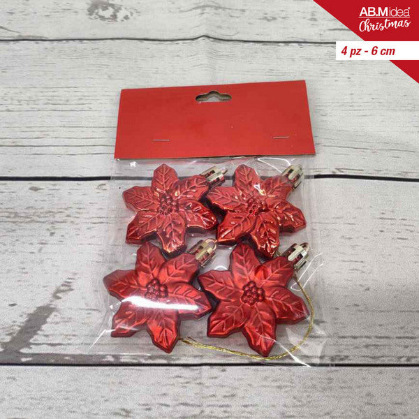 Ab.M Appendini 4 Fiori Cm.6 Rosso