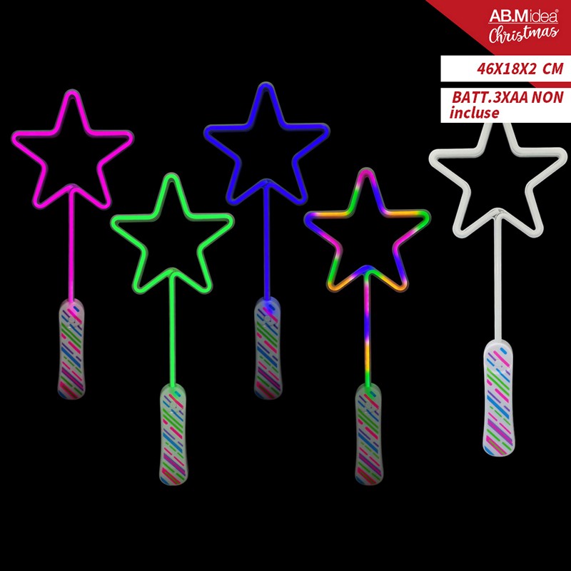Ab.M Scettro Luminoso Stella Cm.46X18X2 Batt.3Xaa Non Inclus