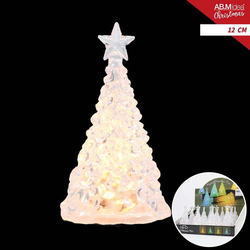 Ab.M Albero Led Trasparente Cm.12 Batt.3Xag10 Incluse