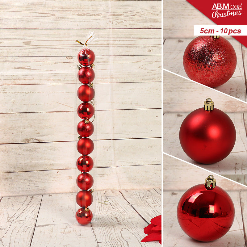 Ab.M Tubo 10 Palline Cm.5 Rosso