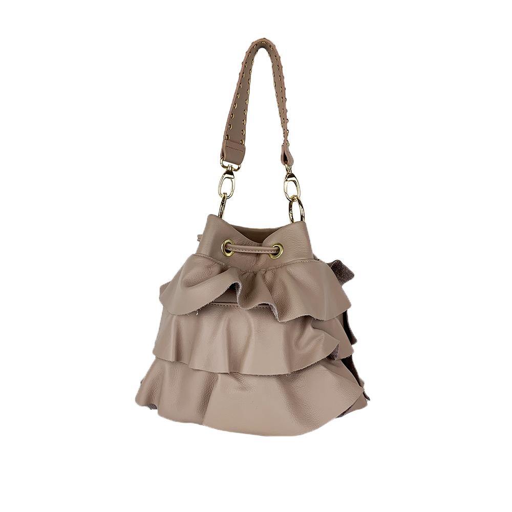 Angelina - Borsa Secchiello in Pelle con Balze - FrasiBags